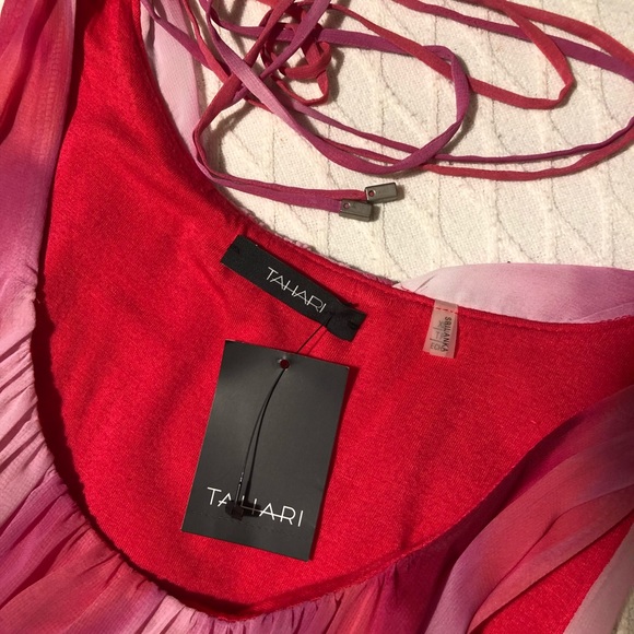 Tahari Dresses & Skirts - Fuchsia pastel chiffon flowing dress